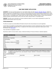 Form RSD-901 One Time Permit Application - Texas
