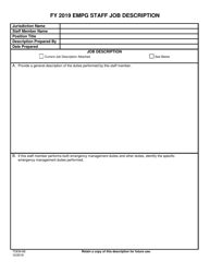 Document preview: Form TDEM-68 Empg Staff Job Description - Texas, 2019