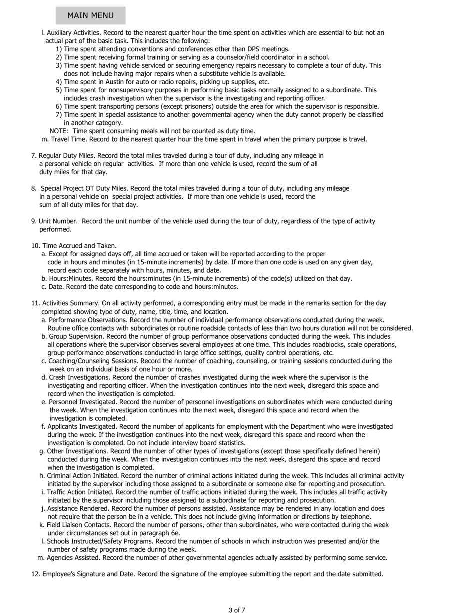 Instructions for Form THP-15 Weekly Report - Texas, Page 6