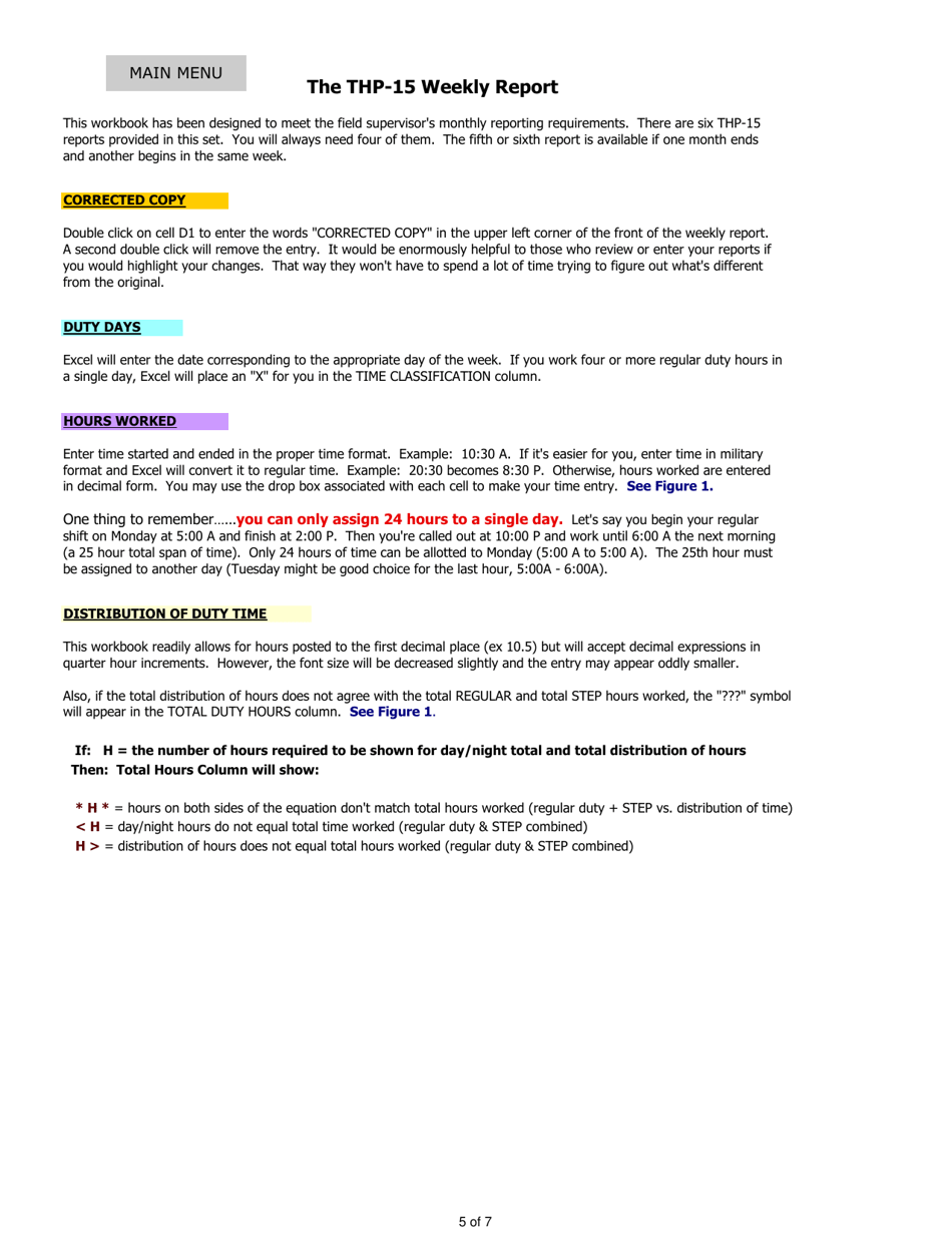 Instructions for Form THP-15 Weekly Report - Texas, Page 8