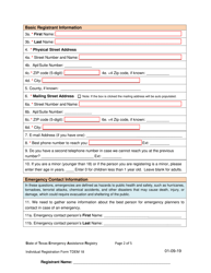 Form TDEM18 Stear Individual Registration Form - Texas, Page 2