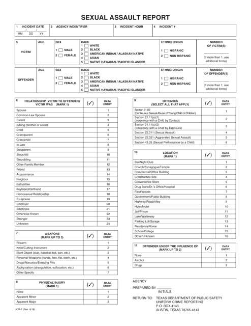 Form UCR-7  Printable Pdf