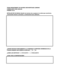 Formulario Para Quejas - Texas (Spanish), Page 5
