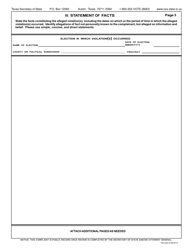 Election Complaint Form - Texas, Page 3