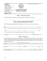 Form 202 Certificate of Formation for a Nonprofit Corporation - Texas, Page 6