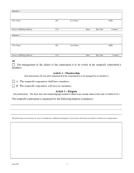 Form 202 Certificate of Formation for a Nonprofit Corporation - Texas, Page 7