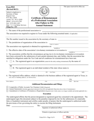 Form 814 Certificate of Reinstatement of a Professional Association After Failure to File Annual Statement - Texas, Page 4