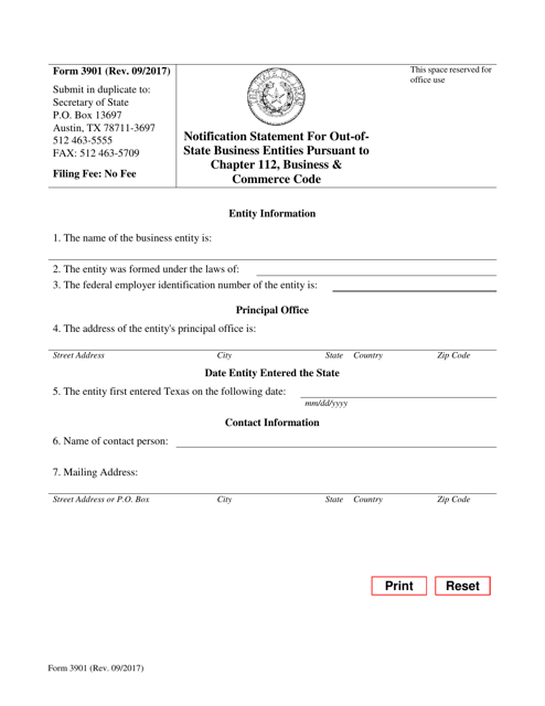 Form 3901  Printable Pdf