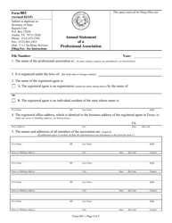 Form 803 Annual Statement of a Professional Association - Texas, Page 4