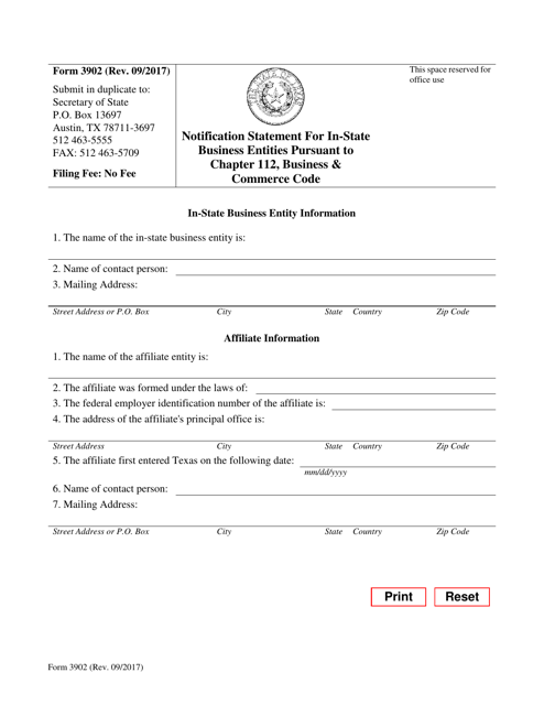 Form 3902  Printable Pdf
