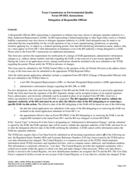 Document preview: Form OP-DEL (TCEQ-10011) Delegation of Responsible Official Information - Texas