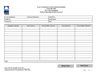 Form OP-AR3 (TCEQ-10097) New Unit Exemption - Texas, Page 3