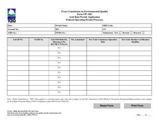 Form OP-AR1 (TCEQ-10096) Acid Rain Permit Application - Texas, Page 3