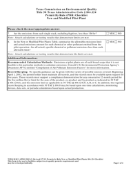 Form TCEQ-10103 Permit by Rule 106.124, Checklist and Table for New and Modified Pilot Plants - Texas, Page 2