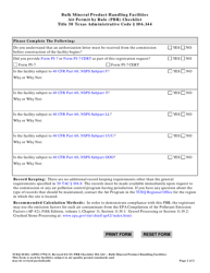 Form TCEQ-10106 Bulk Mineral Product Handling Facilities Air Permit by Rule 106.144 Checklist - Texas, Page 2
