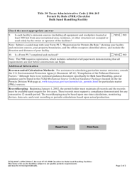 Form TCEQ-10107 Permit by Rule 106.145 Checklist for Bulk Sand Handling Facility - Texas, Page 2