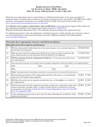 Document preview: Form TCEQ-10123 Replacements of Facilities Air Permits by Rule 106.264 Checklist - Texas