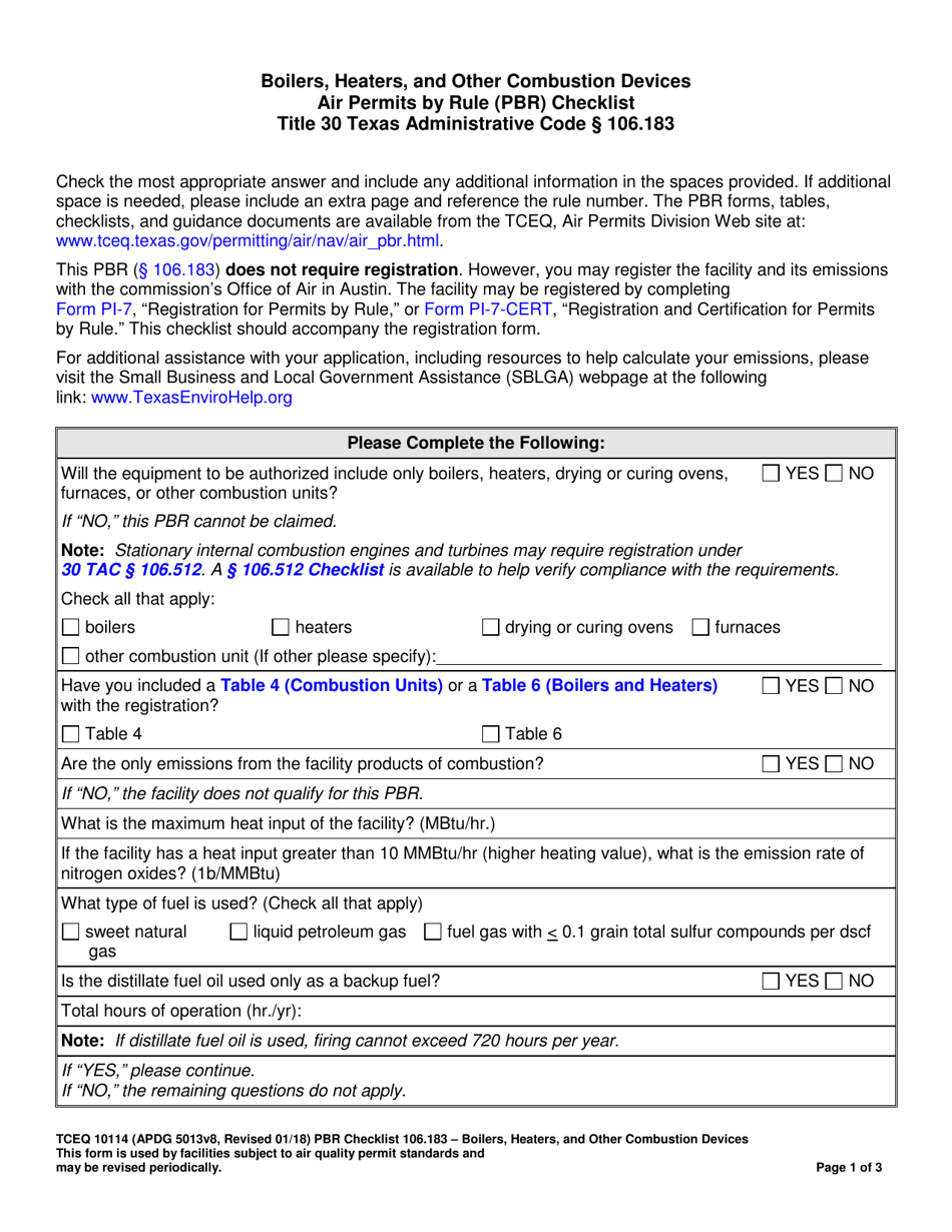 Form TCEQ-10114 - Fill Out, Sign Online and Download Fillable PDF ...