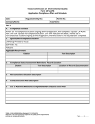 Form OP-ACPS (TCEQ-10100) Application Compliance Plan and Schedule - Texas, Page 8