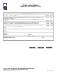 Form TCEQ-10135 Exemption 106.417 Checklist Ethylene Oxide (Eto) Sterilization Facilities - Texas, Page 2