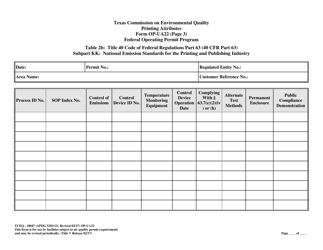 Form OP-UA22 (TCEQ-10047) Printing Attributes - Texas, Page 15