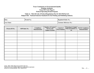 Form OP-UA22 (TCEQ-10047) Printing Attributes - Texas, Page 16