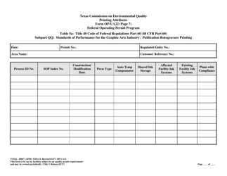 Form OP-UA22 (TCEQ-10047) Printing Attributes - Texas, Page 19