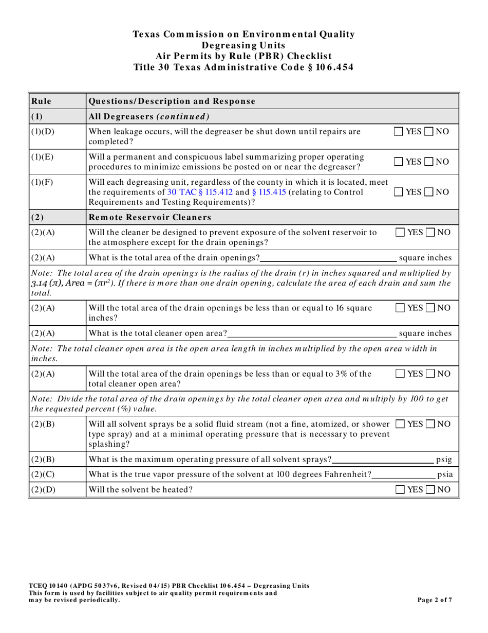 Form TCEQ-10140 - Fill Out, Sign Online And Download Fillable PDF ...