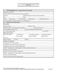 Form TCEQ-10166 Table 7(B) Horizontal Fixed Roof Storage Tank Summary - Texas