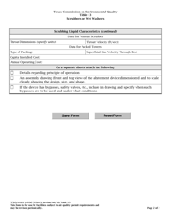 Form TCEQ-10181 Table 13 - Scrubbers or Wet Washers - Texas, Page 2