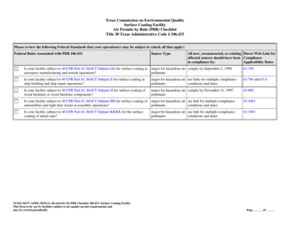 Form TCEQ-10137 Surface Coating Facility Air Permits by Rule 106.433 Checklist - Texas, Page 9