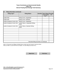 Form TCEQ-10168 Table 7(D) Internal Floating Roof Storage Tank Summary - Texas, Page 7