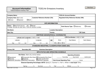 Document preview: Form TCEQ-10447 Account Information - Texas