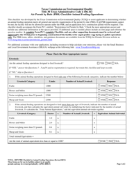 Form TCEQ-20072 Air Permit by Rule (Pbr) Checklist for Animal Feeding Operations - Texas