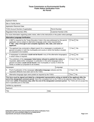 Form TCEQ-20244 Public Notice Verification Form for Air Permitting - Texas, Page 2