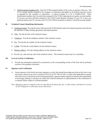 Form ECT-3H (TCEQ-20177) Highly Reactive Volatile Organic Compound Emissions CAP and Trade Level of Activity Certification - Texas, Page 2