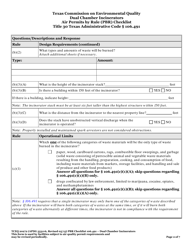 Form TCEQ-20272 Dual Chamber Incinerators Air Permits by Rule 106.491 Checklist - Texas, Page 2