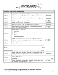 Form TCEQ-20272 Dual Chamber Incinerators Air Permits by Rule 106.491 Checklist - Texas, Page 3