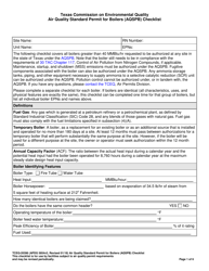 Document preview: Form TCEQ-20396 Air Quality Standard Permit for Boilers (Aqspb) Checklist - Texas