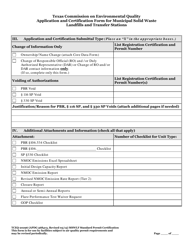 Form TCEQ-20296 Standard Permit Certification Municipal Solid Waste Landfills and Transfer Stations Application - Texas, Page 7