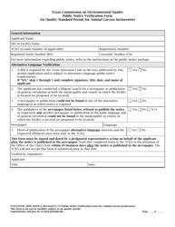 Form TCEQ-20546 Alternative Language Public Notice Verification Form - Air Quality Standard Permit for Animal Carcass Incinerators - Texas, Page 2