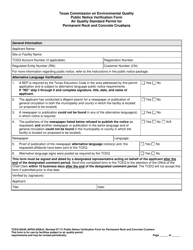 Form 20548 Public Notice Verification Form - Air Quality Standard Permit for Permanent Rock and Concrete Crushers - Texas, Page 2