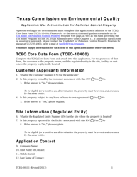 Form TCEQ-00611 Application for Use Determination for Pollution Control Property and Predetermined Equipment List - Texas