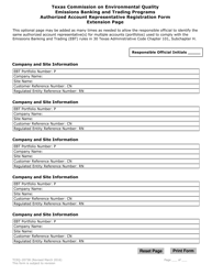 Form TCEQ-20738 Emissions Banking and Trading Programs Authorized Account Representative Registration Form - Texas, Page 2