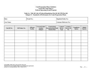 Form TCEQ-20803 (OP-UA64) Coal Preparation Plant Attributes - Texas, Page 6
