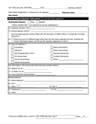 Form TCEQ-00002 Notification for Hazardous or Industrial Waste Management - Texas, Page 2