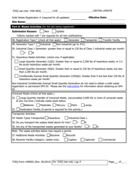 Form TCEQ-00002 Notification for Hazardous or Industrial Waste Management - Texas, Page 4
