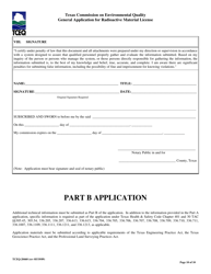Form TCEQ-20460 General Application for Radioactive Material License - Texas, Page 10