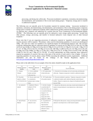 Form TCEQ-20460 General Application for Radioactive Material License - Texas, Page 4