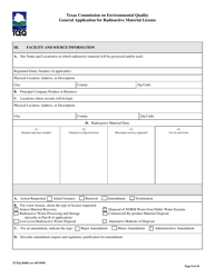Form TCEQ-20460 General Application for Radioactive Material License - Texas, Page 8